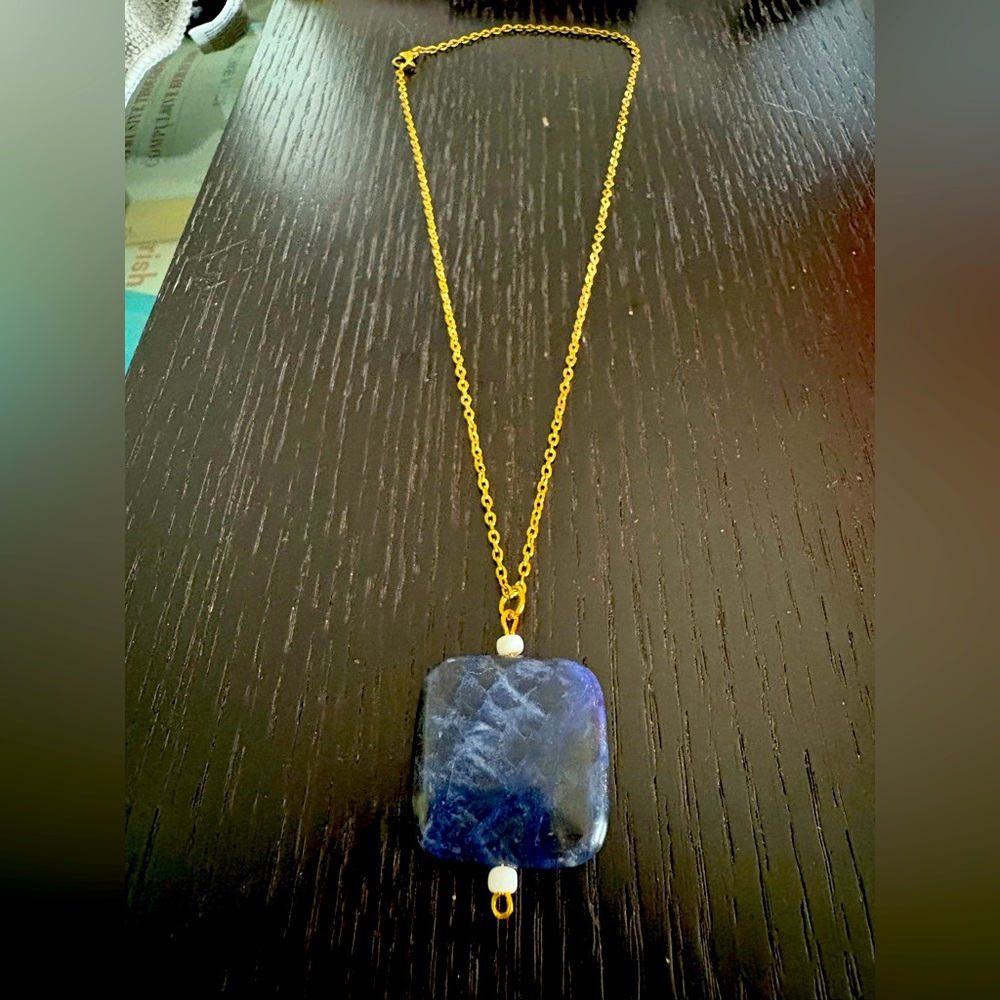 Lapis Azuli Handcrafted Stainless Steel Necklace